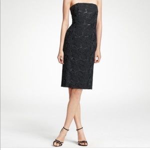 NWT ANN TAYLOR STRAPLESS EMBROIDERY BEADED DRESS